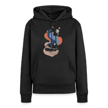 Rafting Ruderer Bach - Frauen Premium Bio Hoodie - Schwarz - Vorne - Julia (174cm)