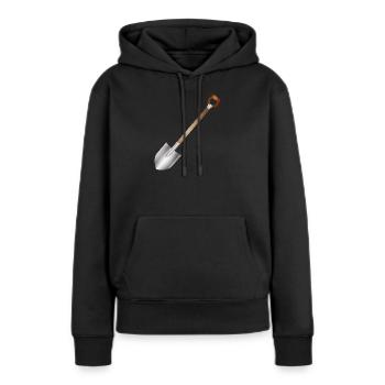 Bêche classique – motif d’outils de jardin et de construction - Sweat à capuche Premium bio Femme - noir - Devant - Julia (174cm)