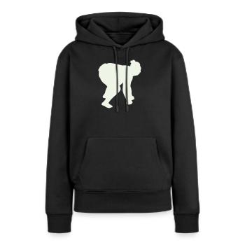 sumo - Sweat à capuche Premium bio Femme - noir - Devant - Julia (174cm)