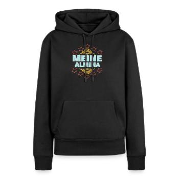 Almina - Frauen Premium Bio Hoodie - Schwarz - Vorne - Julia (174cm)