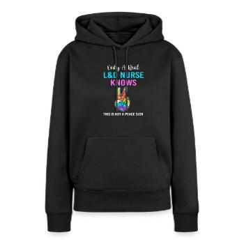 Hebamme Entbindung - Frauen Premium Bio Hoodie - Schwarz - Vorne - Julia (174cm)