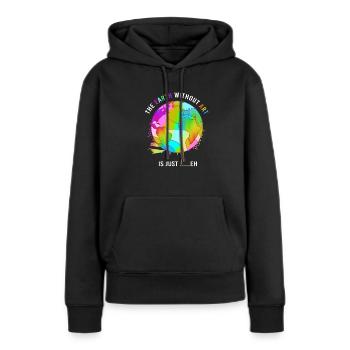 Jour de la Terre - Sweat à capuche Premium bio Femme - noir - Devant - Julia (174cm)