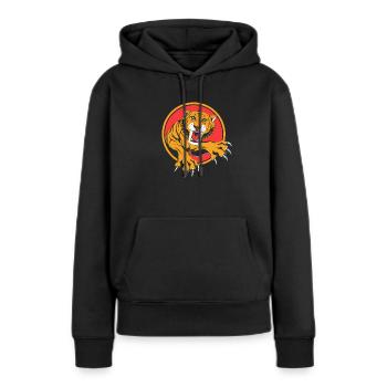 Säbelzahntiger Urzeit - Frauen Premium Bio Hoodie - Schwarz - Vorne - Julia (174cm)