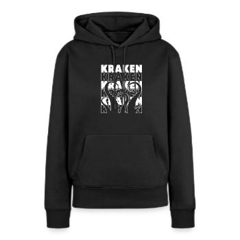 Pieuvre Pieuvre Pieuvre Calmar - Sweat à capuche Premium bio Femme - noir - Devant - Julia (174cm)