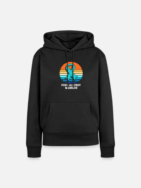 Lebensmittel Allergie - Frauen Premium Bio Hoodie - Schwarz