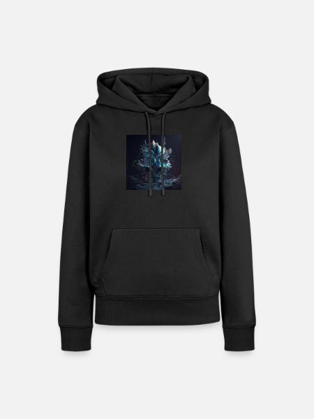 Abstrakte Digitale Kunst n°3 - Frauen Premium Bio Hoodie - Schwarz