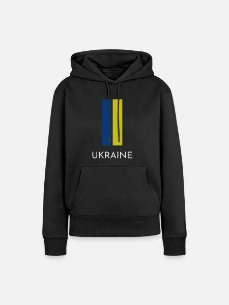 Ukrainische Flagge - Frauen Premium Bio Hoodie - Schwarz