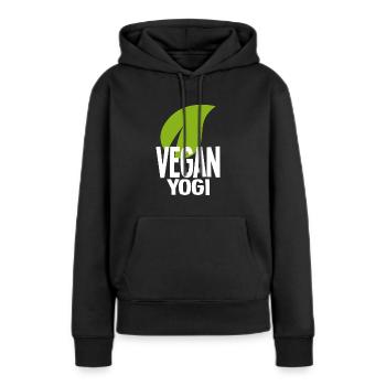 Vegan Yogi Shirt white - Frauen Premium Bio Hoodie - Schwarz - Vorne - Julia (174cm)