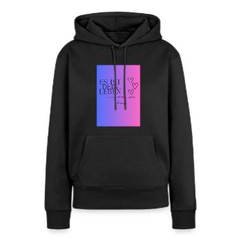 Motivieren ist das ziel - Frauen Premium Bio Hoodie - Schwarz - Vorne - Julia (174cm)