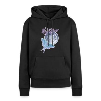 Nightflyer - Frauen Premium Bio Hoodie - Schwarz - Vorne - Julia (174cm)