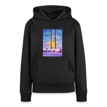 Just do it - Frauen Premium Bio Hoodie - Schwarz - Vorne - Julia (174cm)