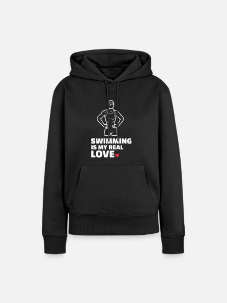 Ich Liebe Schwimmen - Frauen Premium Bio Hoodie - Schwarz