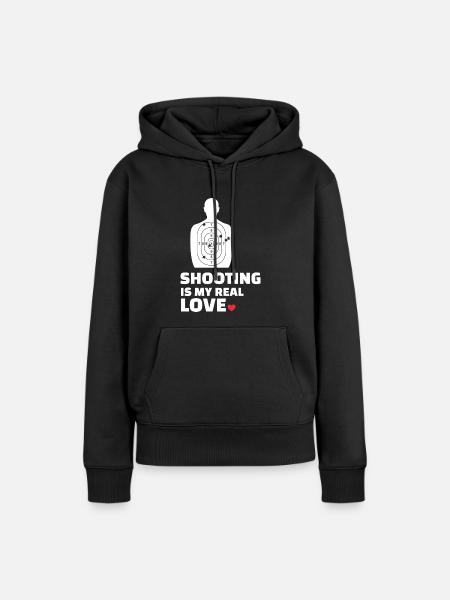 Ich liebe Schießen - Frauen Premium Bio Hoodie - Schwarz