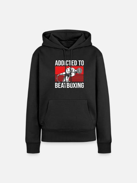 Beatbox - Frauen Premium Bio Hoodie - Schwarz