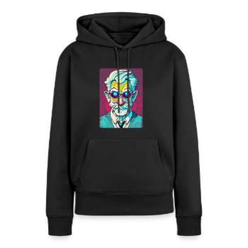Mysterious Old Man with Glasses - Women’s Premium Organic Hoodie - black - Front - Julia (174cm)