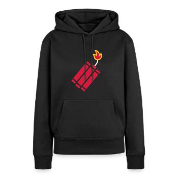 Bombe dynamite - Sweat à capuche Premium bio Femme - noir - Devant - Julia (174cm)