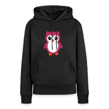 Hibou Kawaii Kawaii Chibi Animaux Kawaii - Sweat à capuche Premium bio Femme - noir - Devant - Julia (174cm)