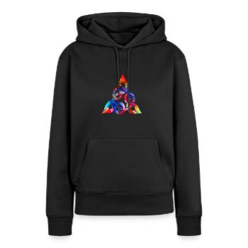 Nœud celtique coloré - Sweat à capuche Premium bio Femme - noir - Devant - Julia (174cm)