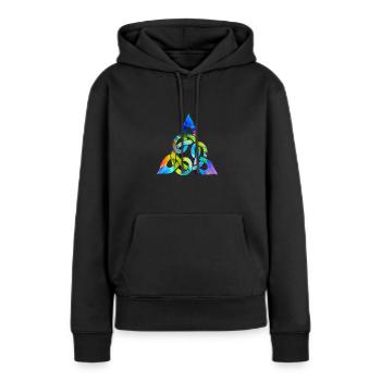 Farbenfroher keltischer Knoten - Frauen Premium Bio Hoodie - Schwarz - Vorne - Julia (174cm)