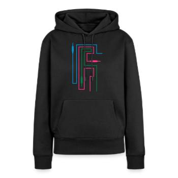 TON TRON - jack avec câble - Sweat à capuche Premium bio Femme - noir - Devant - Julia (174cm)