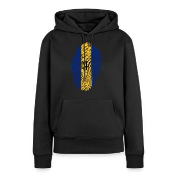 Barbados - Frauen Premium Bio Hoodie - Schwarz - Vorne - Julia (174cm)