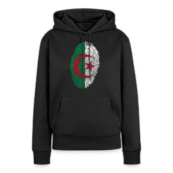 Algerien - Frauen Premium Bio Hoodie - Schwarz - Vorne - Julia (174cm)