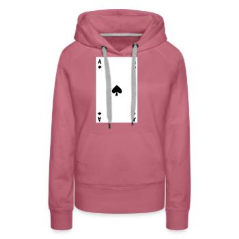 Ace Leaf - Image - Sweat à capuche Premium bio Femme - mauve - Devant - Isabella (175cm)