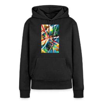 abstrakt - Frauen Premium Bio Hoodie - Schwarz - Vorne - Julia (174cm)
