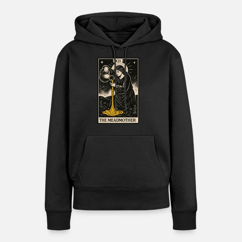 Impression d’art de carte de tarot Meadmother - Sweat à capuche Premium bio Femme - noir