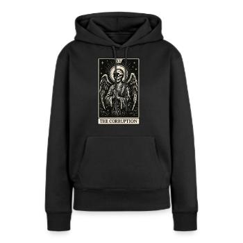 Tarot-Datenhortung: Der Engel der Verderbnis - Frauen Premium Bio Hoodie - Schwarz - Vorne - Julia (174cm)