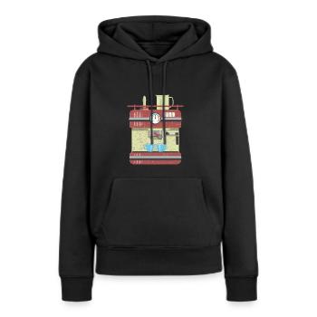Vector Kaffeemaschine - Frauen Premium Bio Hoodie - Schwarz - Vorne - Julia (174cm)