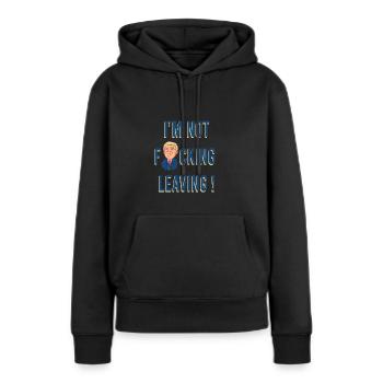 Je n’ai pas de leaving !  - Sweat à capuche Premium bio Femme - noir - Devant - Julia (174cm)
