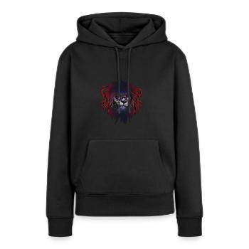 Laos - Sweat à capuche Premium bio Femme - noir - Devant - Julia (174cm)
