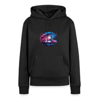 Muschel mit einer Perle für einen Strandmuschel - Frauen Premium Bio Hoodie - Schwarz - Vorne - Julia (174cm)