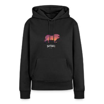 Safari - Sweat à capuche Premium bio Femme - noir - Devant - Julia (174cm)