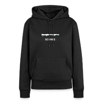 Schnee - Frauen Premium Bio Hoodie - Schwarz - Vorne - Julia (174cm)