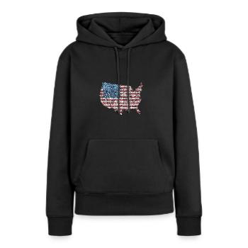 Patriotisches Puzzle Flagge Amerikanischer Stolz - Frauen Premium Bio Hoodie - Schwarz - Vorne - Julia (174cm)