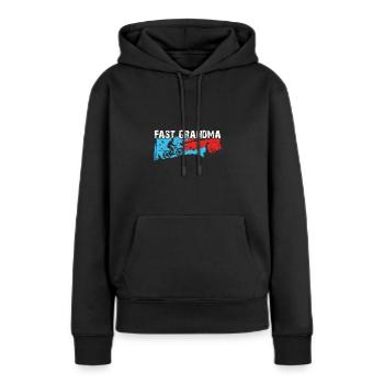 Quick granny on the bike - Women’s Premium Organic Hoodie - black - Front - Julia (174cm)