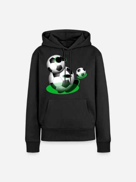 Fußballer Fußball - Frauen Premium Bio Hoodie - Schwarz
