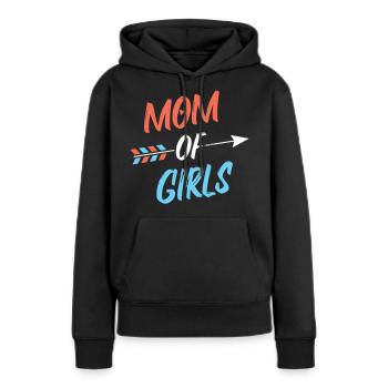 mère de filles - Sweat à capuche Premium bio Femme - noir - Devant - Julia (174cm)