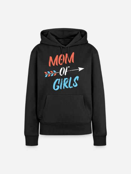 Mutter von Mädchen - Frauen Premium Bio Hoodie - Schwarz