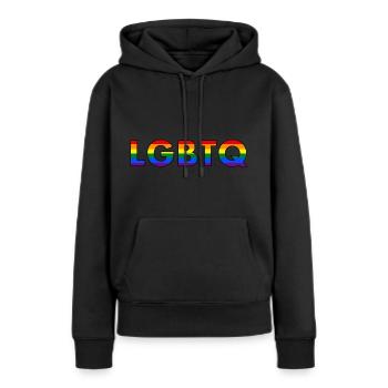 Drapeau arc-en-ciel LGBTQ - Sweat à capuche Premium bio Femme - noir - Devant - Julia (174cm)