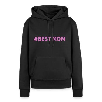 #Best Maman Supermama Cœur de maman - Sweat à capuche Premium bio Femme - noir - Devant - Julia (174cm)