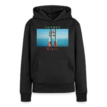 Summer Vibes - Sweat à capuche Premium bio Femme - noir - Devant - Julia (174cm)