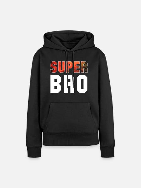 Super Bro Bruder Geschenk - Frauen Premium Bio Hoodie - Schwarz