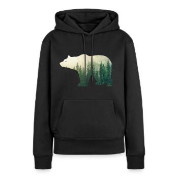 Aventure Outsider Outdoor Nature - Sweat à capuche Premium bio Femme - noir - Devant - Julia (174cm)