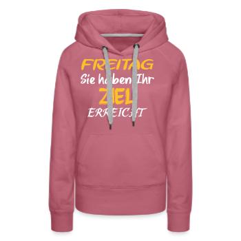 Freitag Sprüche - Frauen Premium Bio Hoodie - Malve - Vorne - Isabella (175cm)