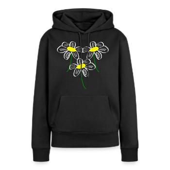 Blume weiß weiße Blume Blumen weiß weiße Blumen - Frauen Premium Bio Hoodie - Schwarz - Vorne - Julia (174cm)