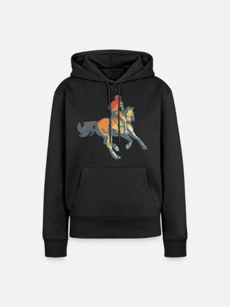 Reitsport - Frauen Premium Bio Hoodie - Schwarz