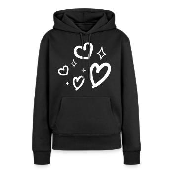 heart - Sweat à capuche Premium bio Femme - noir - Devant - Julia (174cm)